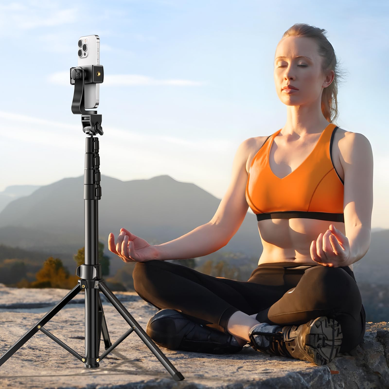 UGREEN Handy Stativ 170cm Stabil und Tragbar Handy Ständer mit Bluetooth Fernbedienung, Smartphone Stative kompatibel mit iPhone 17 16 15 14 Pro Max,14 Pro,14, Galaxy S23 Ultra, S23+, Huawei, GoPro