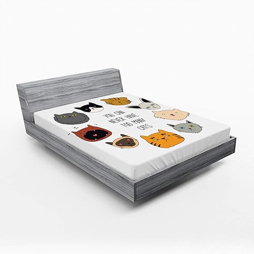 Miniatura 56 de Ambesonne Sábana bajera tropical, hojas de palmera diversificadas con filodendro de hojas divididas, funda de cama con bolsillo profundo elástico