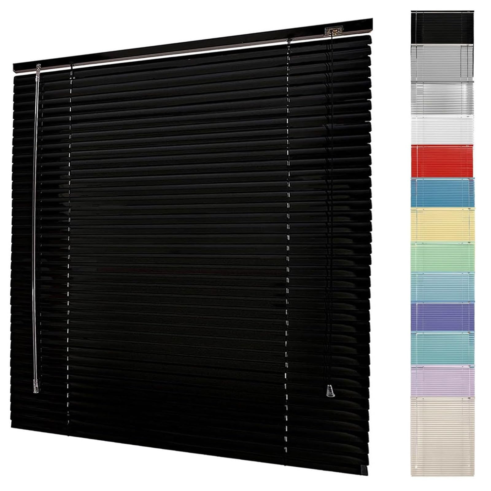 Aluminum Mini Blinds, 1 Inch Slats No-Drill Venetian Window Shades — image 1