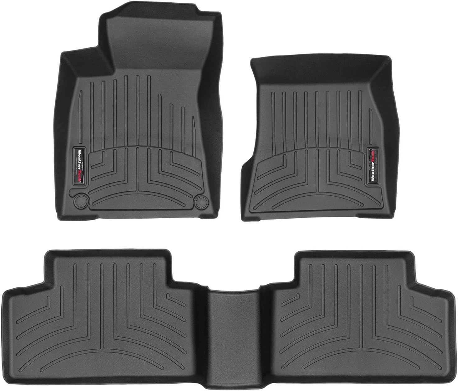 WeatherTech Custom Fit FloorLiners for Mercedes AMG GLB 35 SUV, GLB SUV, GLB-Class - 1st & 2nd Row (441593-1-2), Black