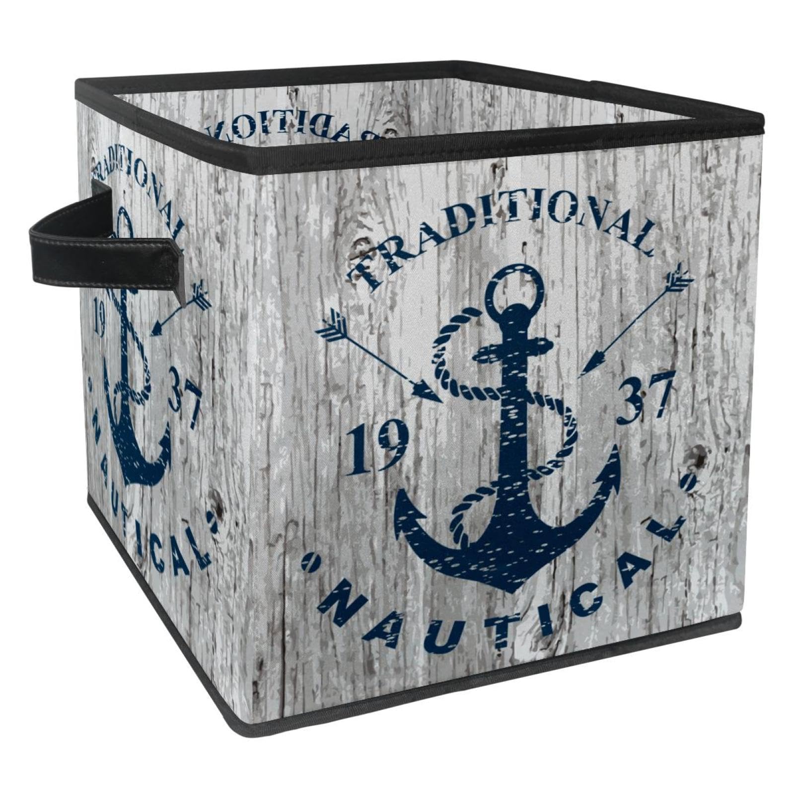 Boîte de rangement pliable en tissu placard chambre maison motif nautique