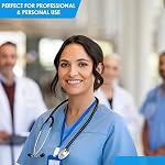 Primacare DS-9197-BK Professional Classic Series Manual Adult size Blood Pressure Kit, Emergency Bp kit with Stethoscope and Portable Leatherette Case, Nylon Cuff, Black