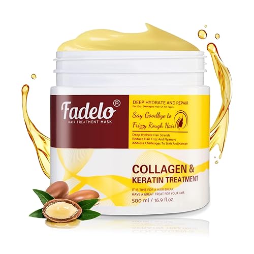 Keratin Hair Treatment, Deep Conditioning Hair Mask for Damaged Hair with Collagen & Keratin, Professional Hair Care Solution, 500ml (16.9 Fl Oz)