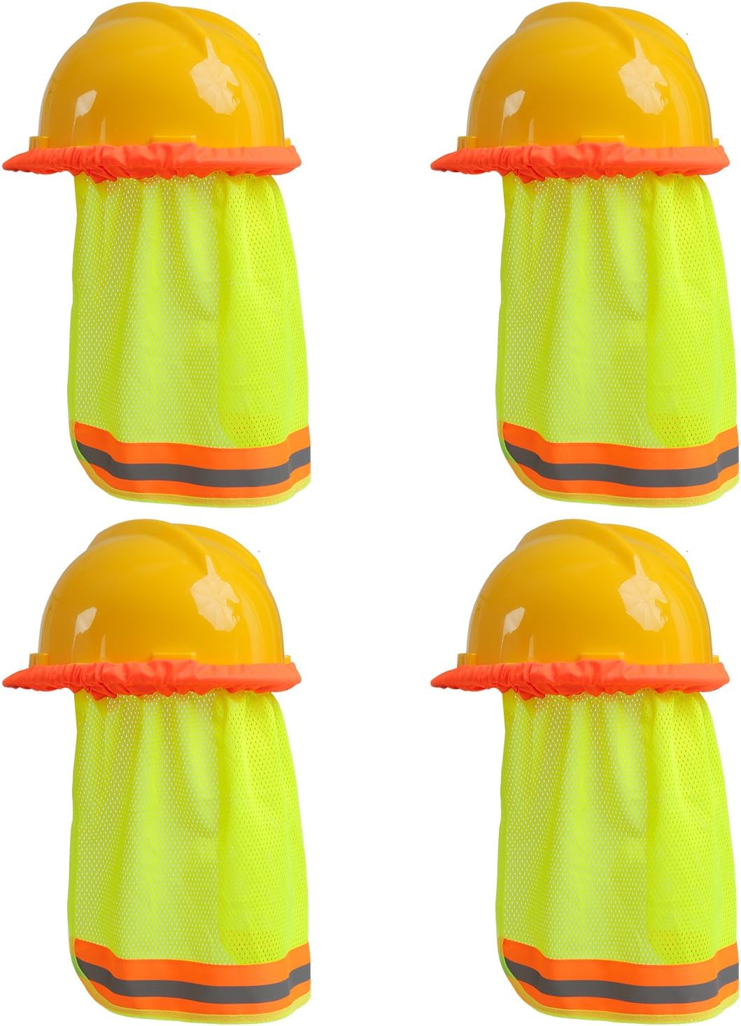 Ruisita 4 Pack Hard Hat Sun Shade Neck Shield High Visibility Mesh with Reflective Stripe Mesh Sun Shade Protector