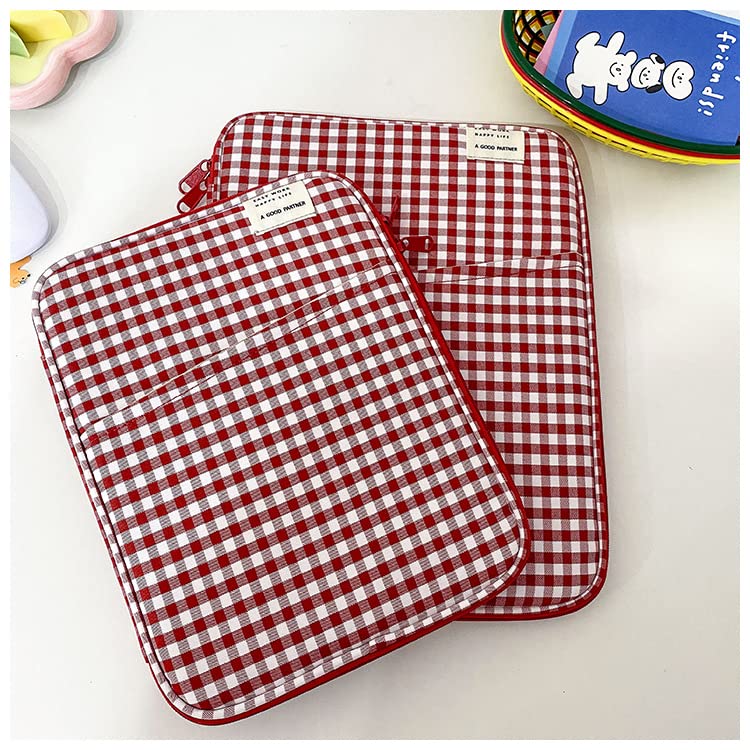 Funda para portátil a cuadros Harajuku 13-14 pulg rojo miniatura 3