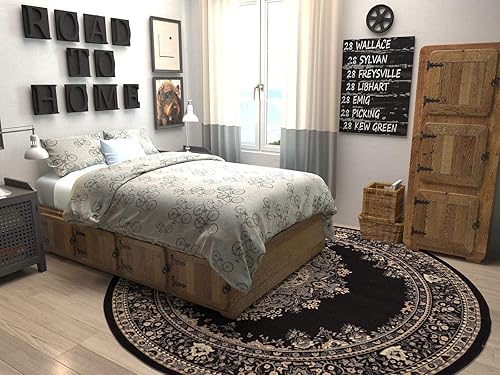 Vista 735 de Unique Loom Reza Collection- Alfombra, Polipropileno, Marrón Marrón/ marfil