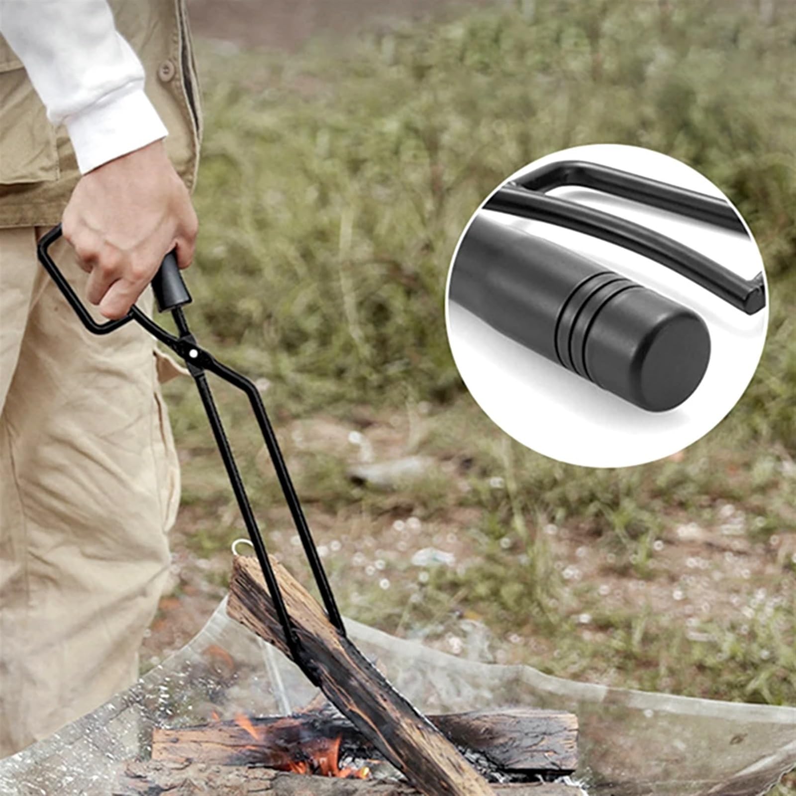 Stainless Grill Tongs, Szczypce do grilla kempingowego na świeżym powietrzu Grillowanie 120x420mm