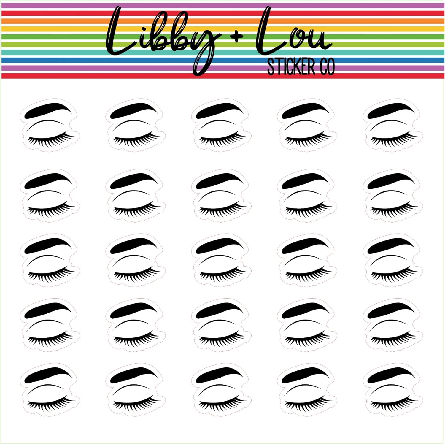 Eyelashes & Eyebrows Planner Stickers - Libby And Lou Sticker Co Decorative Journal Stickers