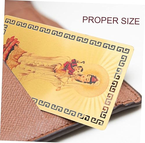 Miniatura 9 de Yardenfun Feng Wealth - Tarjeta religiosa de metal para Guanyin decoración de pared con éxito meditación de Buda Shui decoración budista femenina y