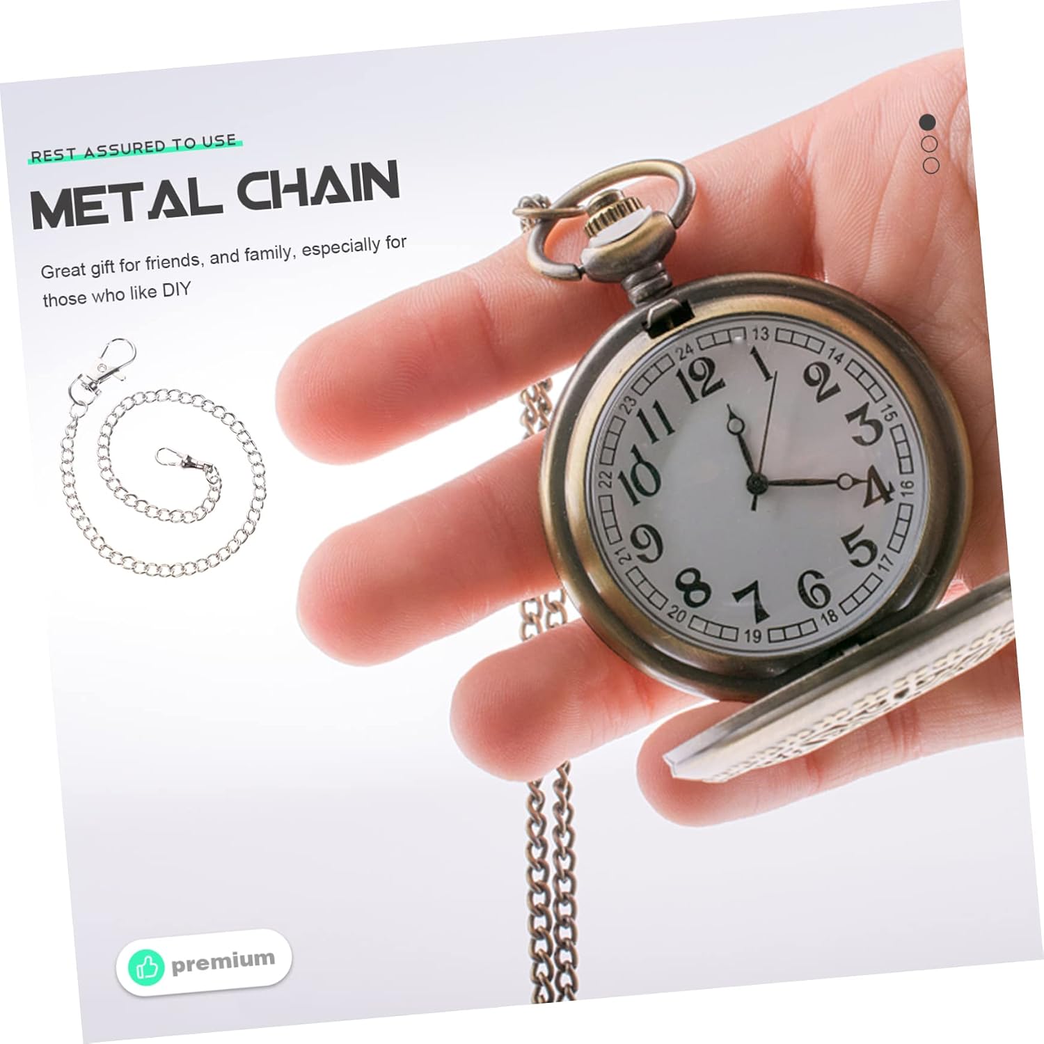 2pcs Pocket Watch Chain Decorative Chain for Clothing Jeans Handbags Metal Accessory Lobster Clasp Pocket Watch Enthusiasts