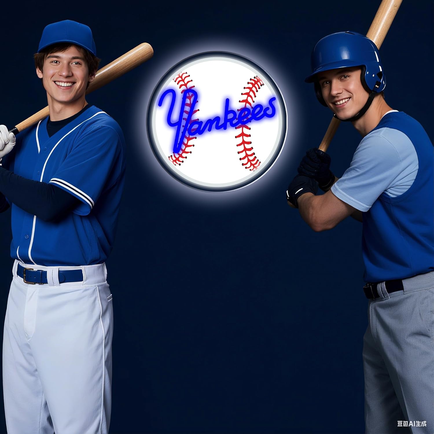 NY Baseball Neon Sign, New York Cool Light Up Dimmable NY Baseball Team Logo Hanging Led Neon Sign for Wall Decor, Bedroom, Party, Man Cave, Garage, Birthday Christmas Gift for Baseball Fans - Image 6