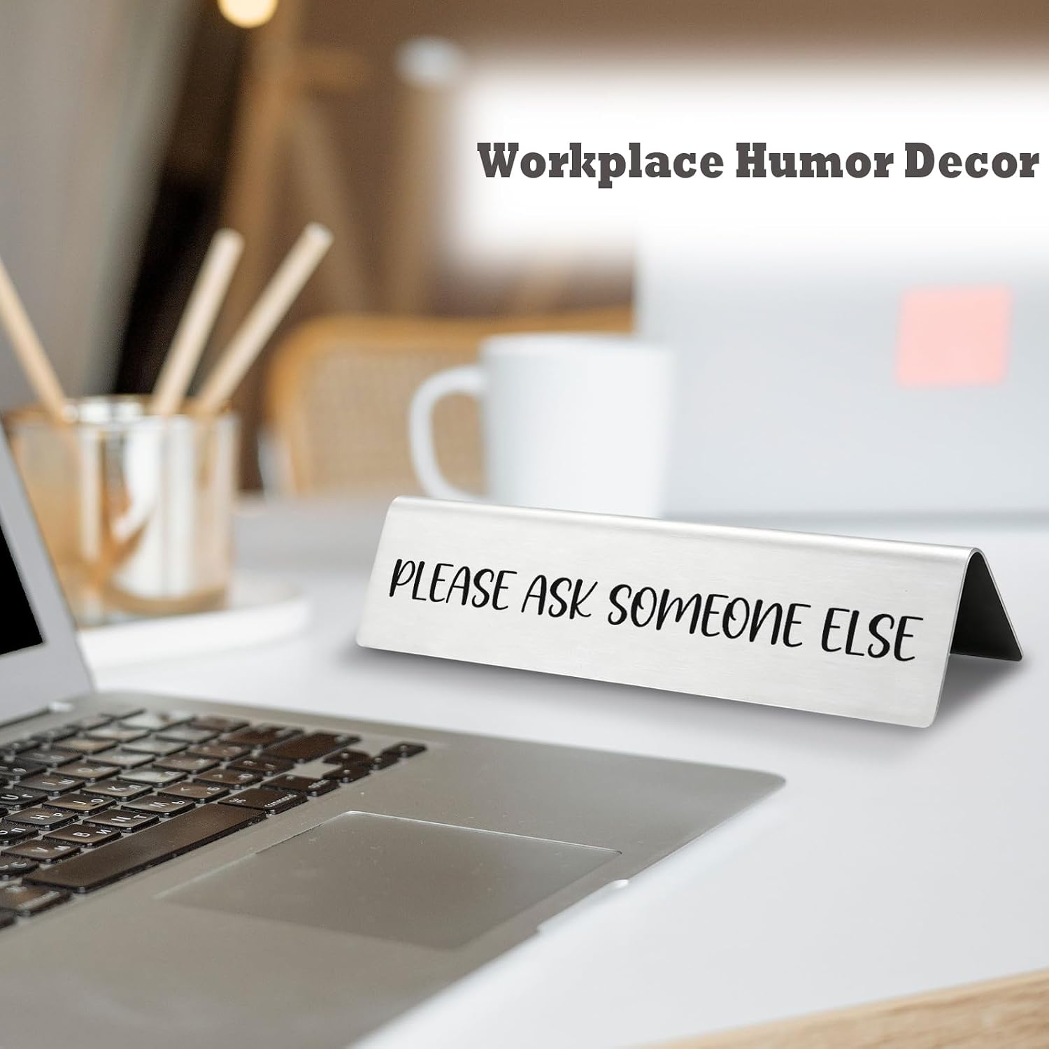 Funny Sarcastic Desk Name Plate Sign for Office Cubicle Desktop TT3 image 4