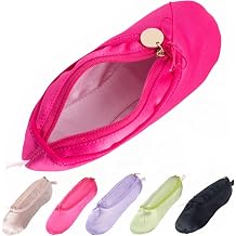 Ballet Dance Shoe Makeup Bag For Little Girls, Ballerina Slipper Makeup Pouch Bag, Ballet Pointe Shoes Gifts, Rose Red, Carry-On 8-Inch, Ballet Shoe