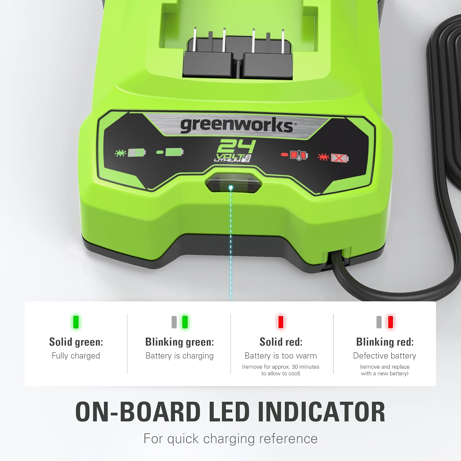 Greenworks 24V Battery Charger (Genuine Greenworks Charger)