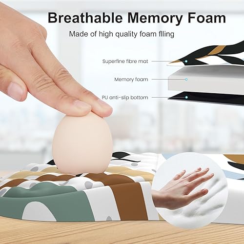 Miniatura 4 de iCasso Alfombrilla de mouse ergonómica con reposamuñecas, cómoda alfombrilla de mouse de gel para computadora portátil, espuma viscoelástica,