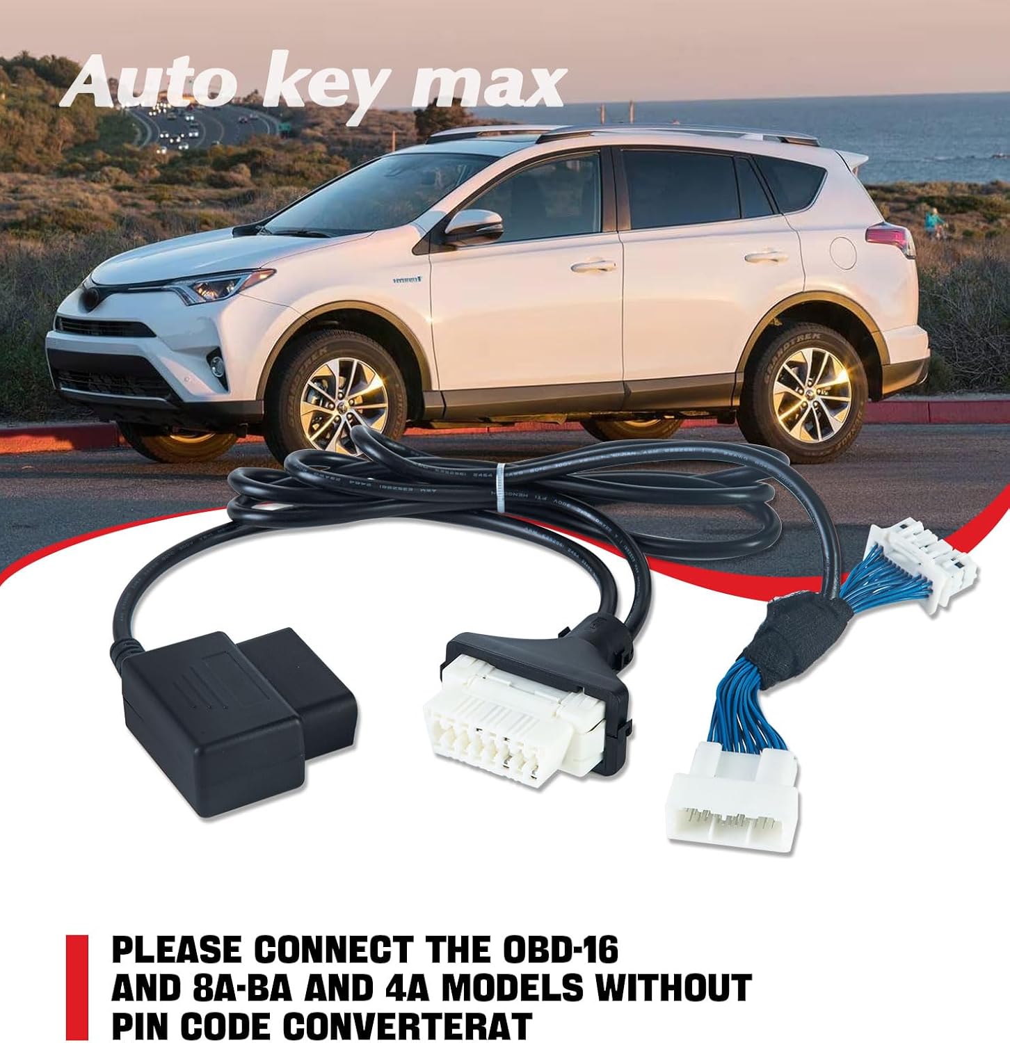 OBDII OBD2 Diagnostic Cable Adapter Program All Keys Lost Via OBD -Without PIN Code Fit for Toyota 30 pin 8A-BA and 4A Models