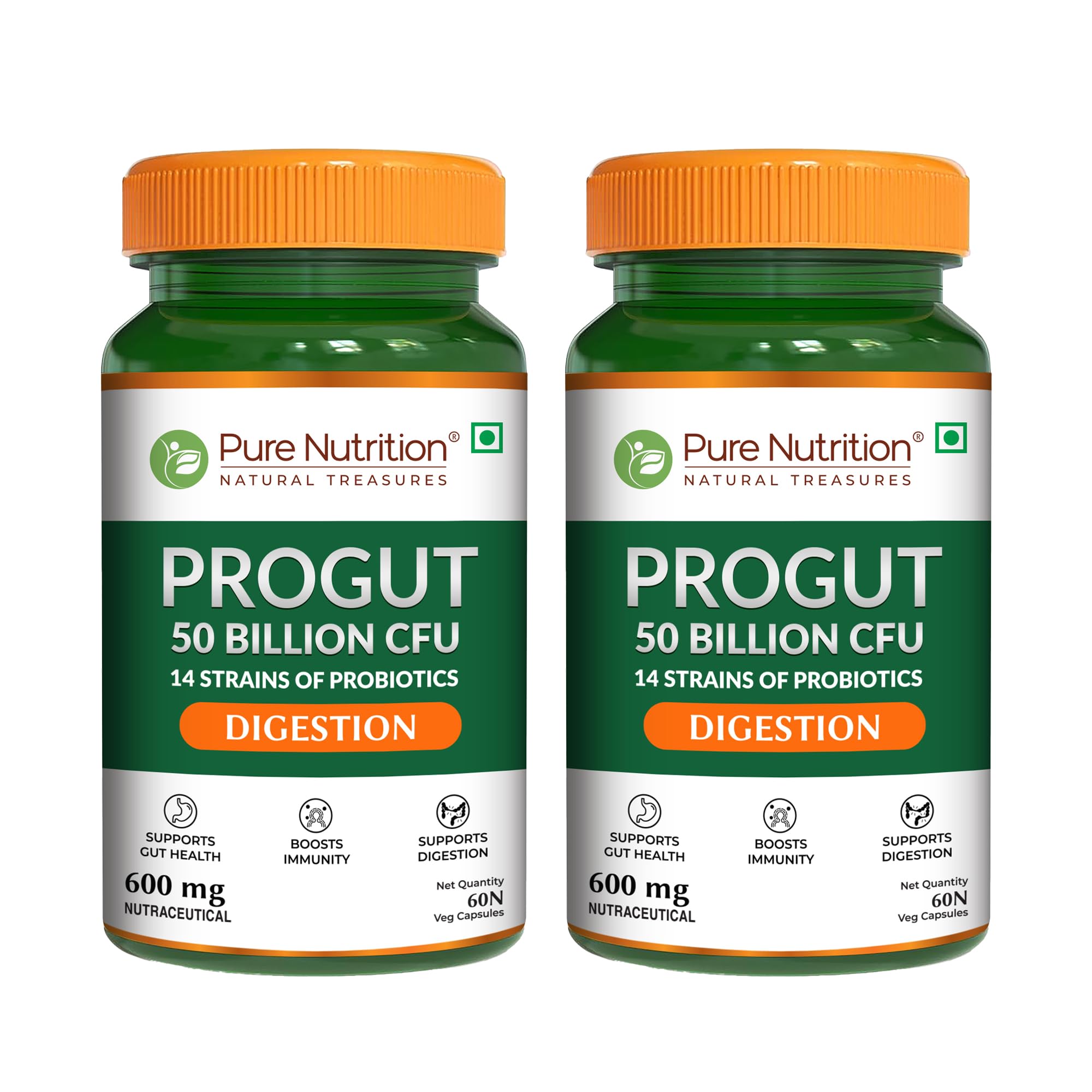 Pure Nutrition Progut Probiotics Supplement 50 Billion CFU | Gut Health Supplements with Probiotic | Gut Cleanse with Prebiotics and Probiotics | Supports Digestive Health | Relief from Gas & Bloating – 60 Capsules — Amazon image 13