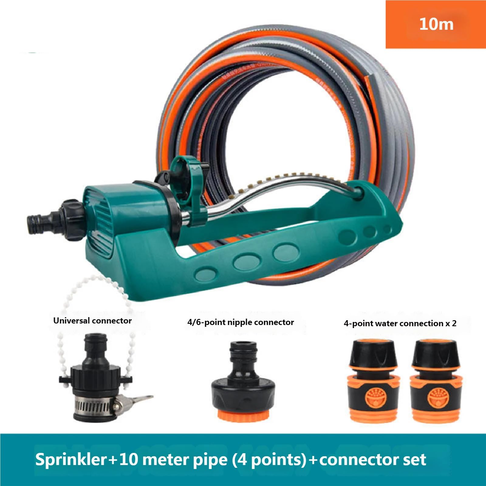 Irrigatore Oscillante per Prato, Rotazione Automatica a 360° per Giardino, Cortile, Prato, Orto e Patio(10m)