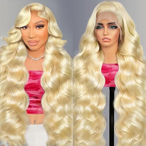 Quiport 28 Inch Blonde Wig Human Hair 210 Density 613