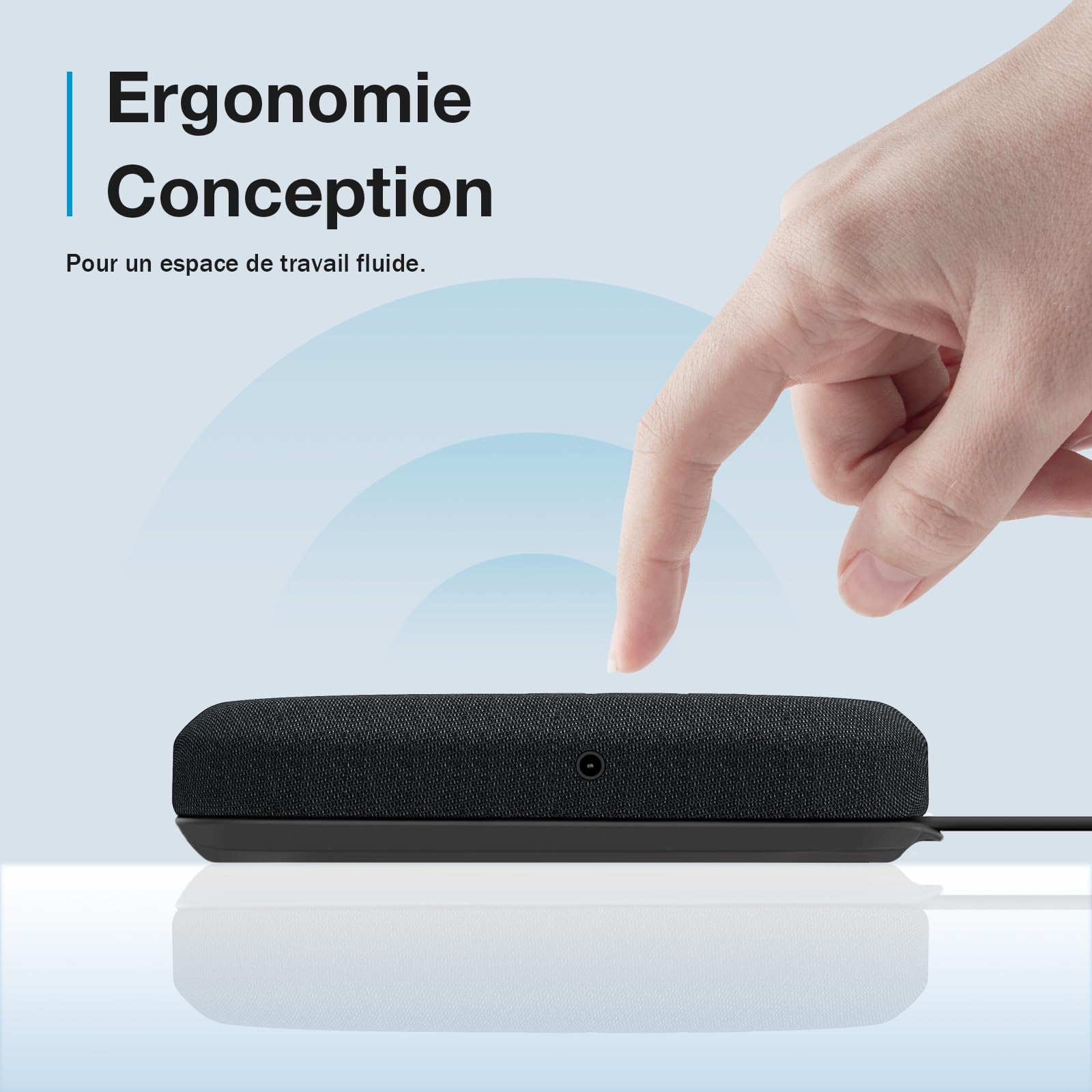 Haut-parleur de conférence USB avec microphone pour les appels à domicile, microphone de conférence avec filtre vocal intelligent et couverture de la pièce à 360 °, kit mains libres pour Skype