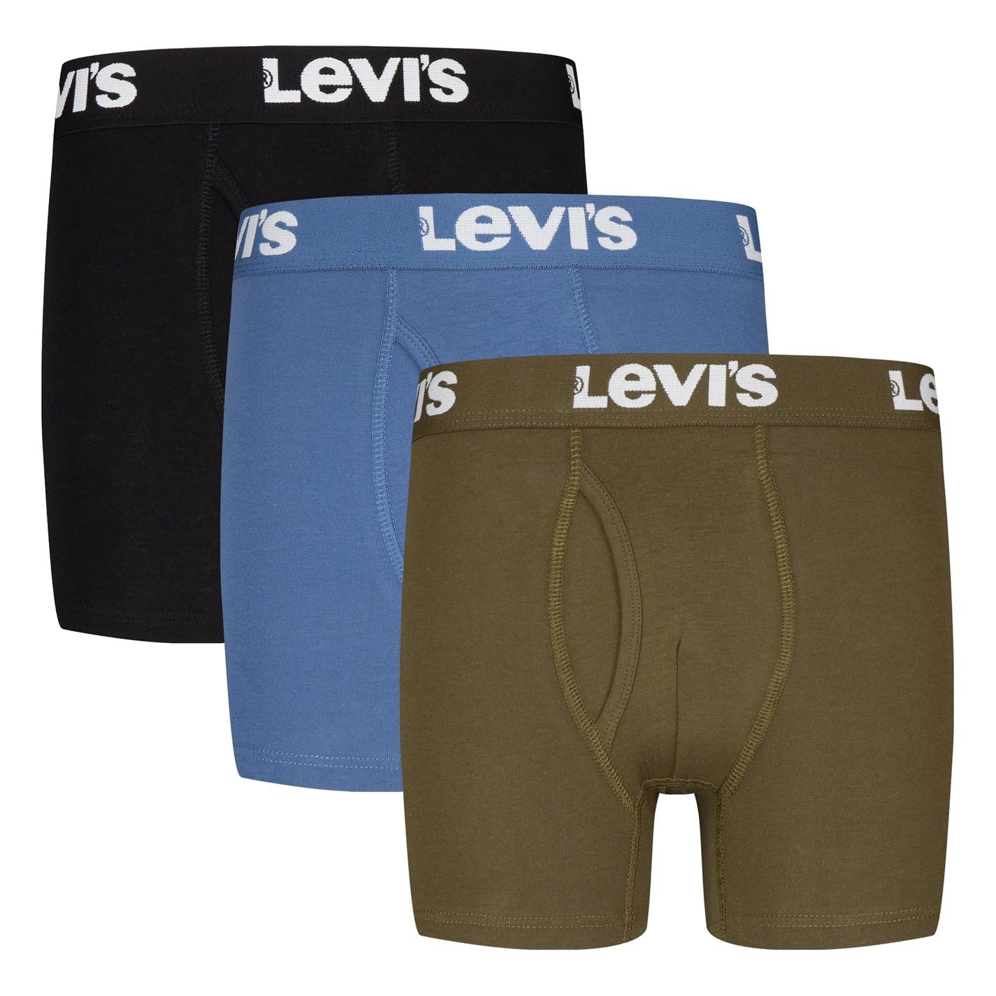Levi's Boys 3 Pack Boxer Brief, Black, Size Age: 8-10 Years=S