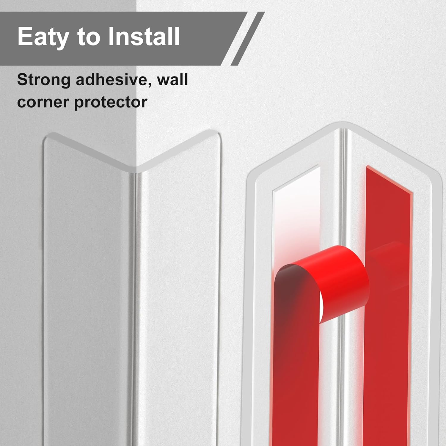 Clear Corner Guards for Walls,2PCS Wall Corner Protector for Prevent Scratched,48"(L) X 1-5/8 Inch(W) Wall Corner Guards with Adhesive Back Glue for Cover Stair Corner.