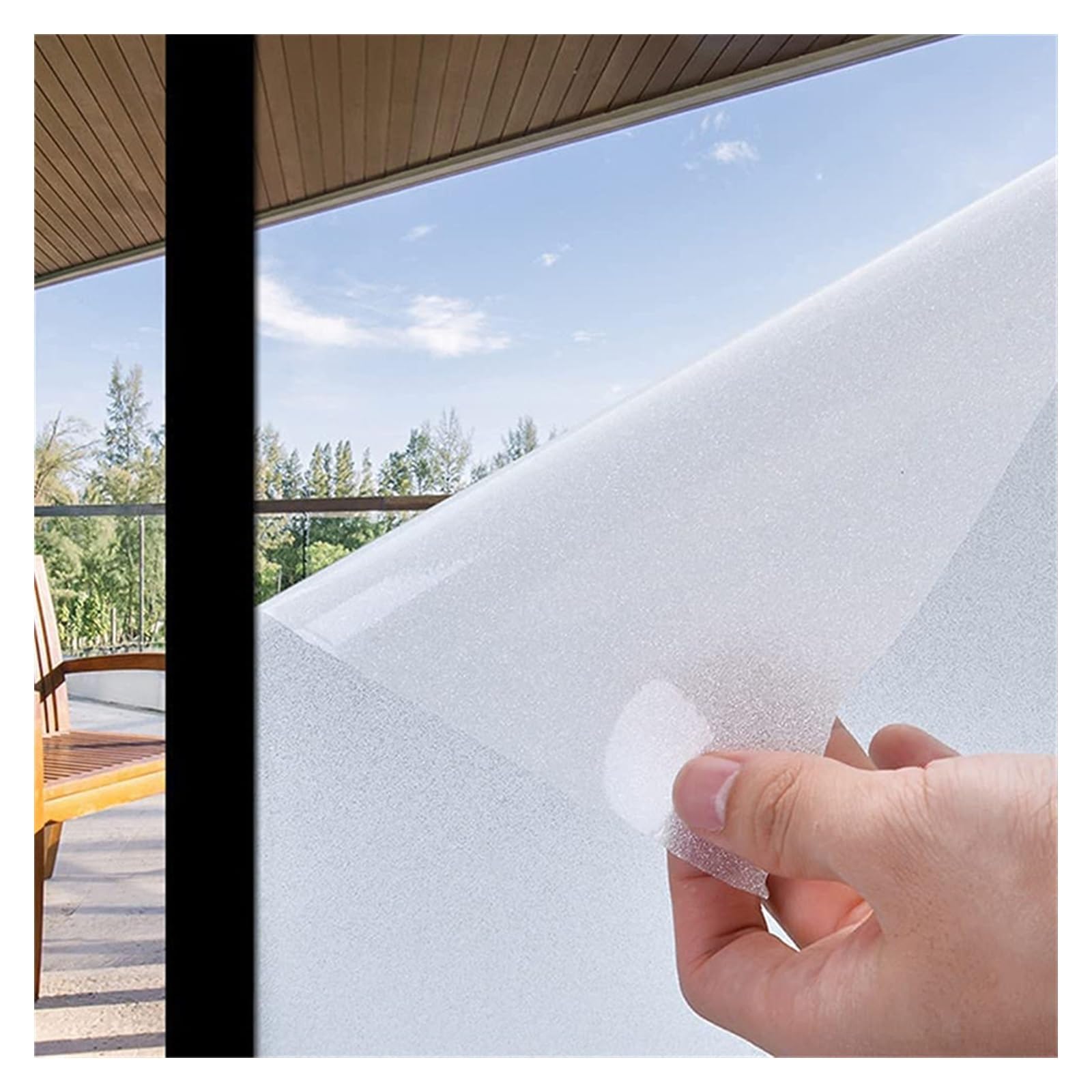 Gc3sj7wn6b One Color Privacy Film Frosted Glass Window Film Sun Blocking Tinting For Home Non Adhesive Static Cling Bathroom Door Covering Window Film(30X300cm)