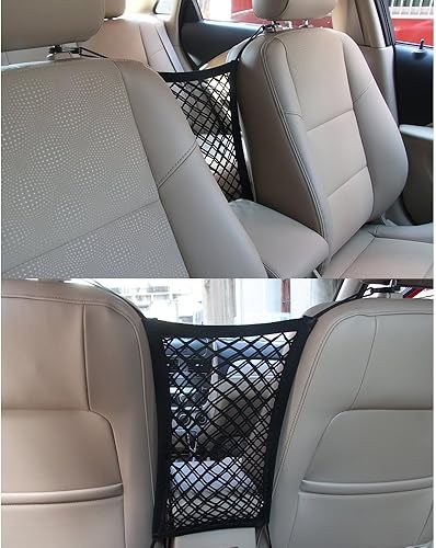 MicTuning Bolsa de almacenamiento de malla para asiento de auto con cuatro ganchos para colgar y soporte para equipaje evita que niños o mascotas te