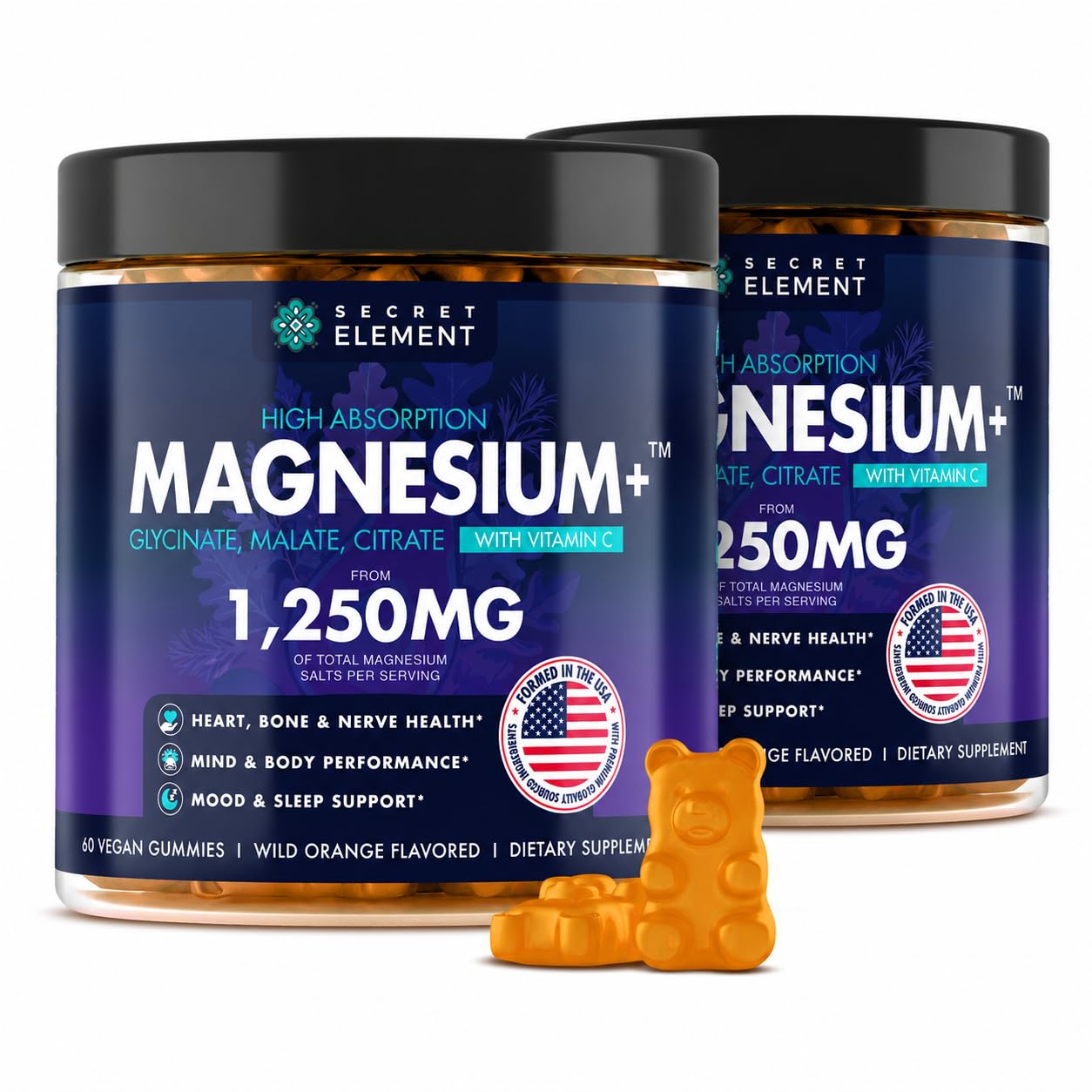 Secret Element Magnesium Glycinate Gummies, Malate, Citrate, Cherry, 60 Ct — Amazon image 9