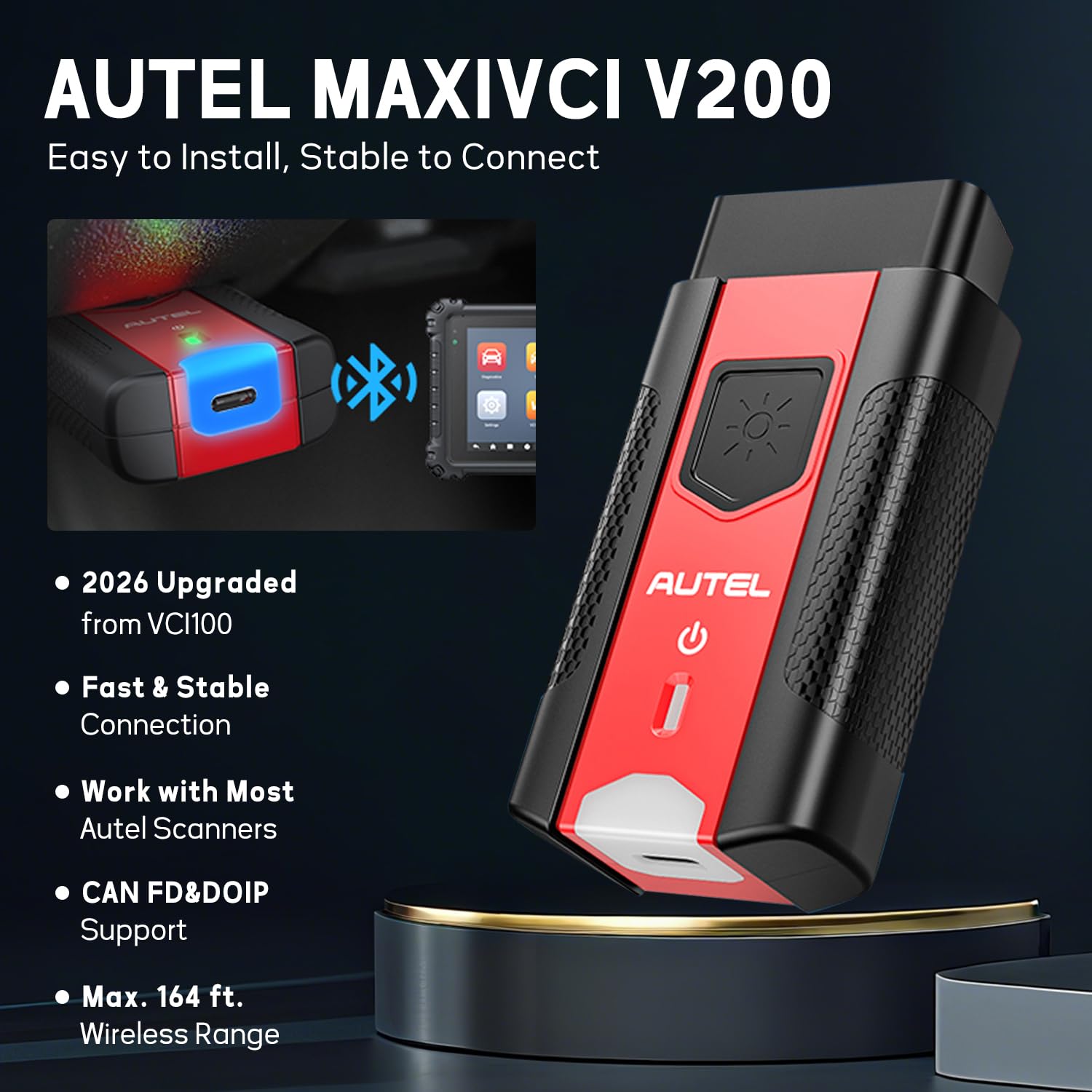 Amazon.co.jp: Autel MaxiVCI V200 車両通信インターフェース OBD2
