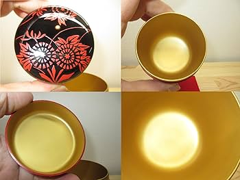 Amazon｜【逢絢亭】茶道具 棗 大棗 山中塗 朱絵 菊蒔絵 内金塗 真塗