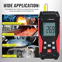 Vista 6 de Termómetro digital tipo K con dos sondas de termopar, -328°F ~ 2501°F Termómetro de termopar de un solo canal, medidor de temperatura HVAC