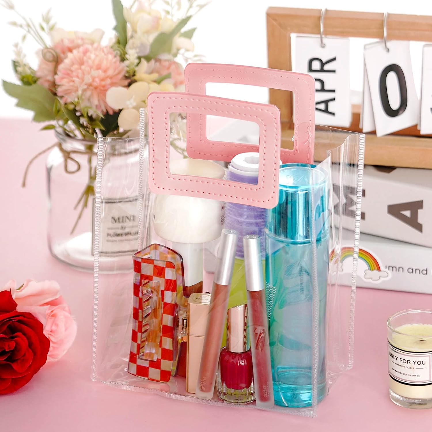 Yolyoo 15 Pack Clear Gift Bags with White Handles Transparent PVC Gift Wrap Bags Plastic Tote Bags Reusable Shopping Bags for Bridal Party,Wedding,Baby Shower,Birthday Party 7 x 8 x 4 Inch (7 x 8 x 4 - Image 7