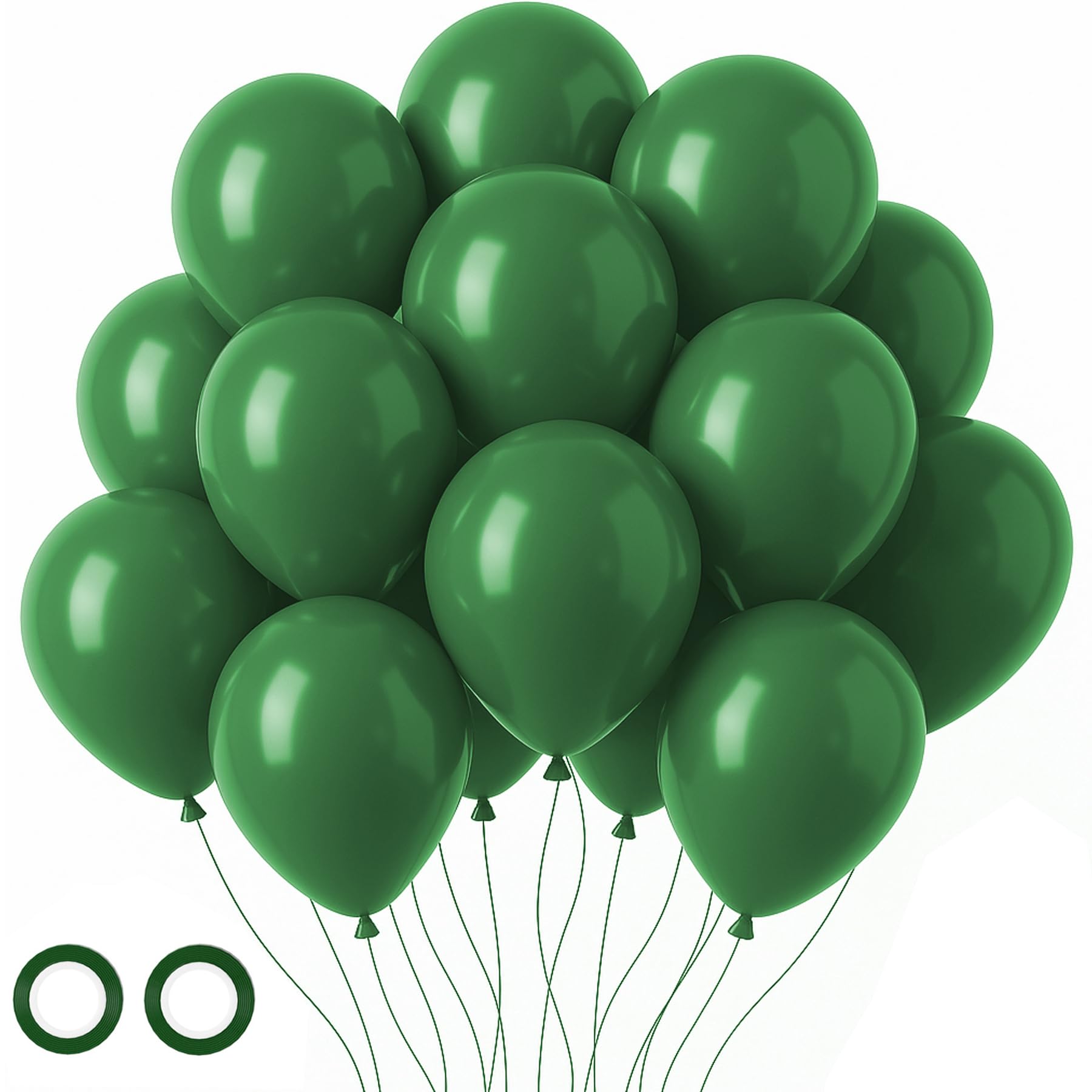 Voircoloria 105pcs Dark Green Hunter Green Balloons, 12inch