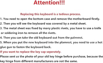 Backlit Keyboard Compatible with Dell Inspiron 16 7630 2-in-1 US Layout, Gray