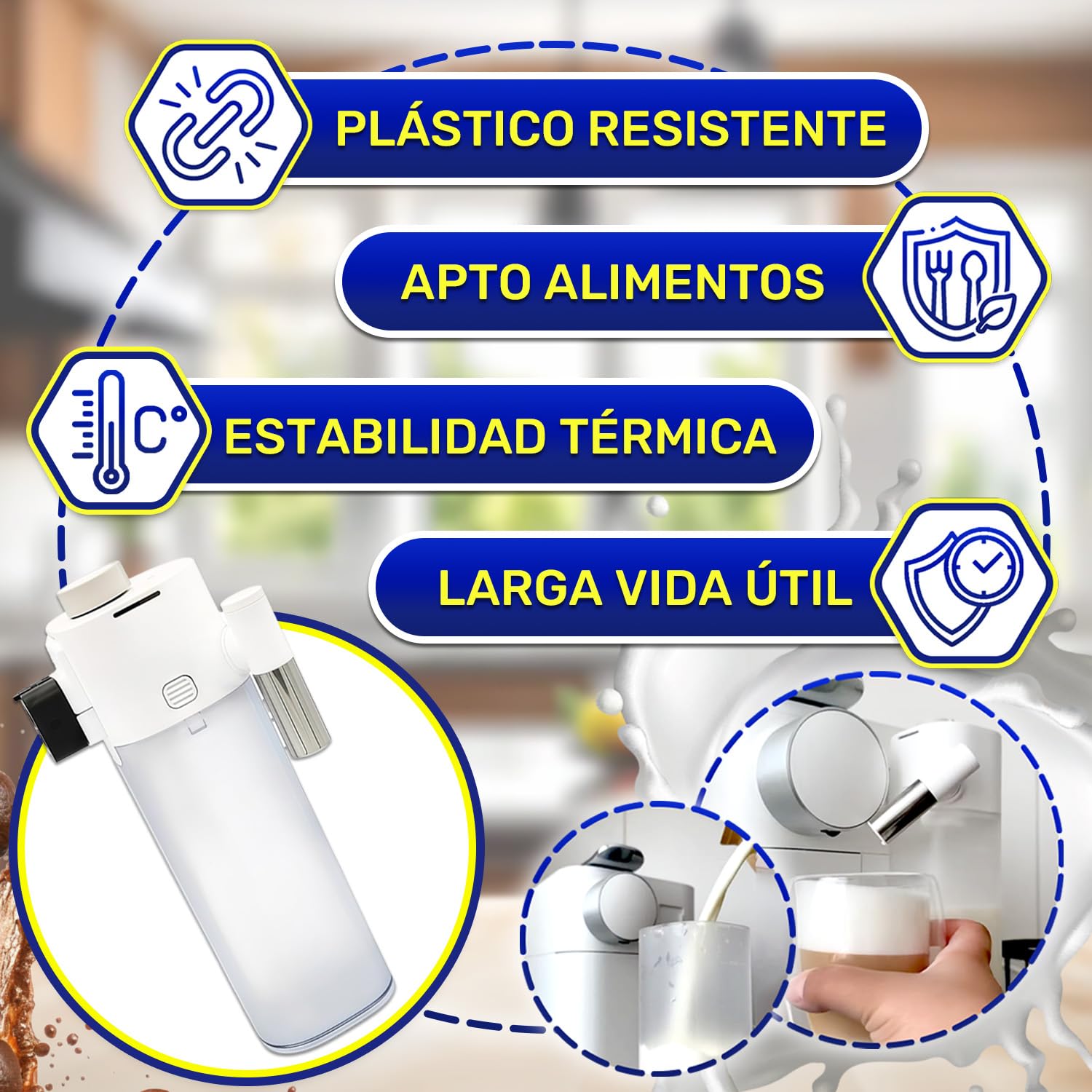 Espumador de Leche Electrico para Cafetera Capsulas para DeLonghi | Codigo 7313263954 7313257911 para Nespresso Gran Lattissima EN650.W F531 WH - Garantía de 10 Años - MONTERAL