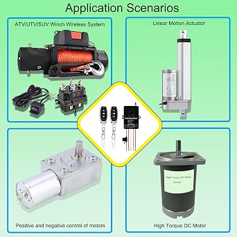Wireless Remote Forward Reverse Switch,Waterproof,DC 12V to 72V 30A