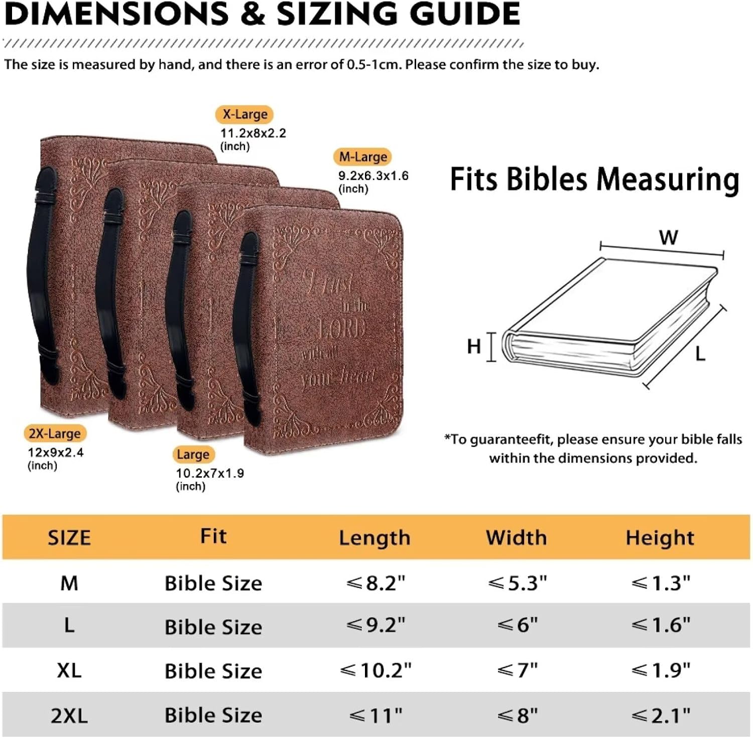 Bible Word Print Bible Case Leather Bible Cover Purse for Women, Church Tote Bag with Durable Handle and Smooth Zipper, Bible Study Supplies Book Pens Organizer