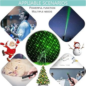 Green Laser Pointer - Long Range Rechargeable Laser Beam, USB Charging for Hiking, Presentations & Outdoor Use (Professional-Grade Green Light)