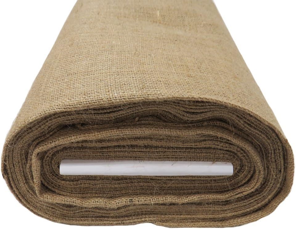 LA Linen 60" Wide Jute Burlap Fabric / 10 Yards Roll/Natural