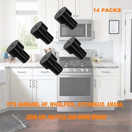 Miniatura 3 de W10919249 Pies de goma para rejilla de gas – Compatible con Whirlpool, Maytag, KitchenAid y más, paquete de 14