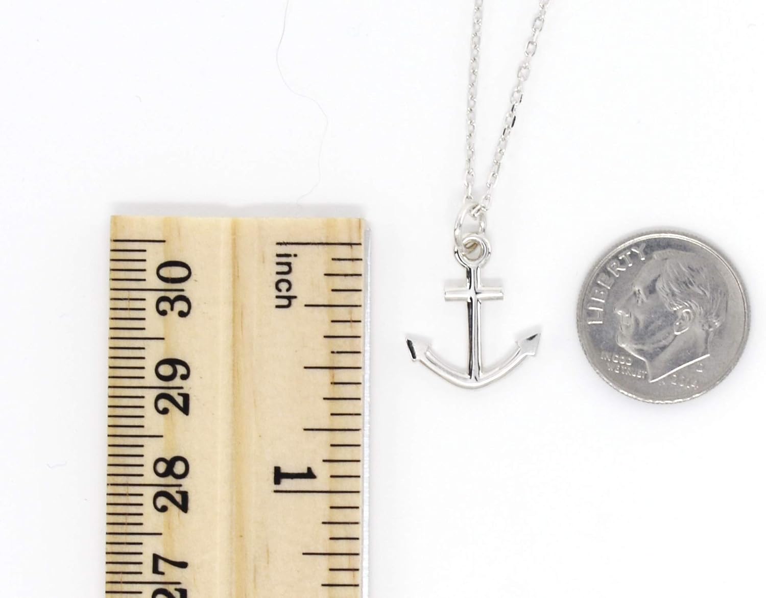 Dote Dainty Anchor Pendant Genuine .925 Sterling Silver Necklace 16-18" Adjustable Chain - Image 3