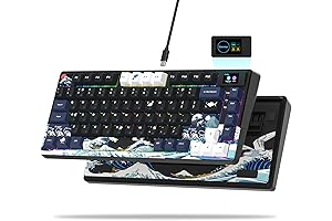 Womier S-K80 75% Mechanical Keyboard with Color Display, Hot Swappable Gasket Mount...