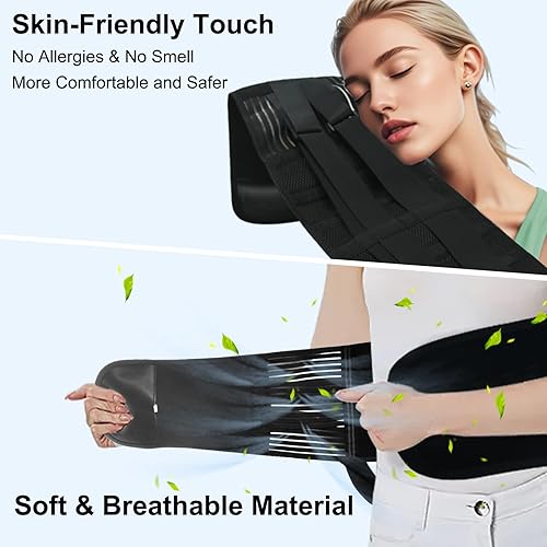 Miniatura 5 de Soporte de espalda para el dolor de espalda baja para mujeres y hombres con almohadilla lumbar, cinturón de apoyo lumbar transpirable para mujeres,