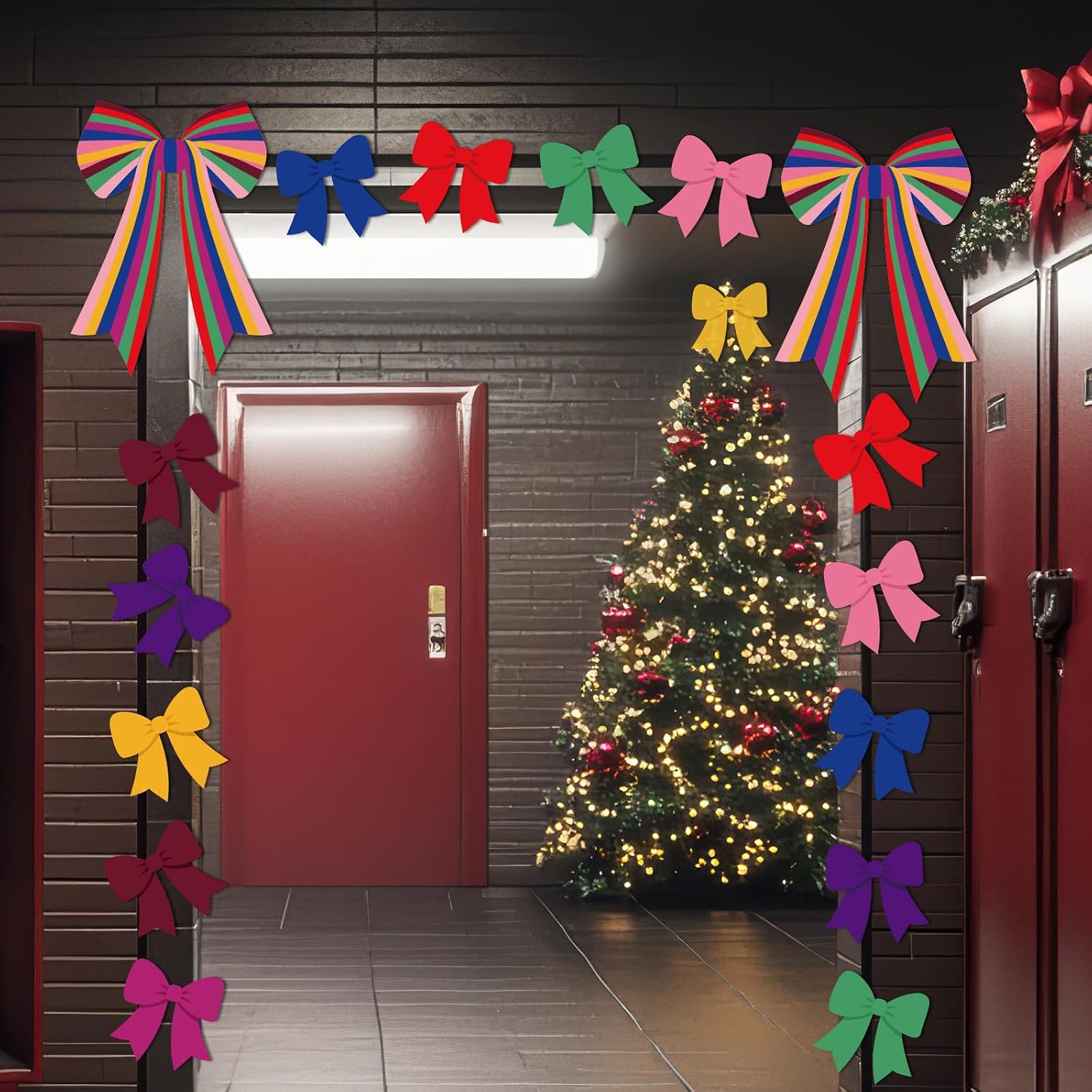 Cinrobiye Christmas Decorations Indoor Tree Picks 18 Pcs Large Bow Christmas Tree Picks Rustic Christmas Bow Ornaments for Xmas Tree Topper Home Holiday Winter Party Door Car Decor (18, Bow)
