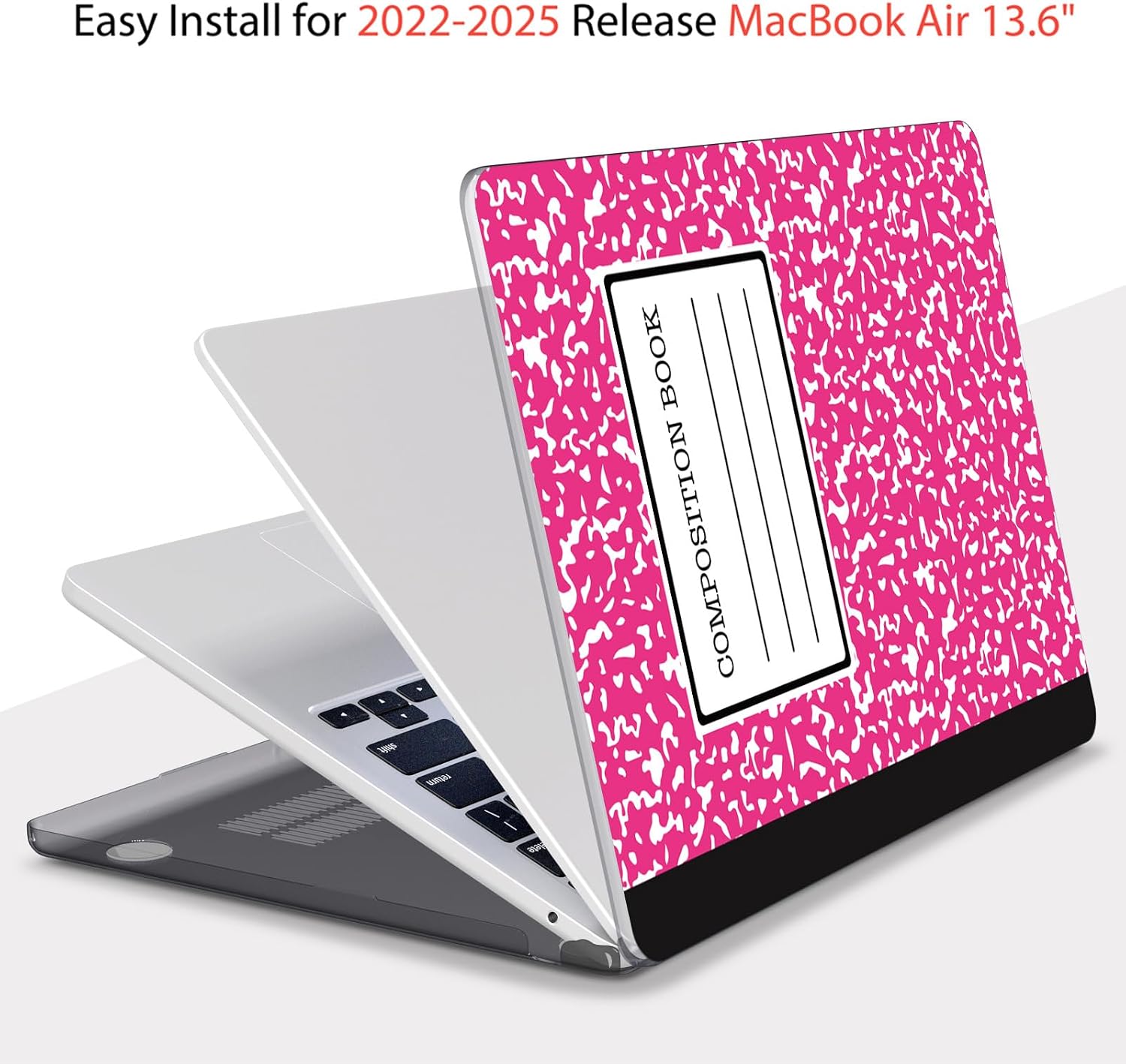 Teryeefi Compatible with M5 MacBook Air 13 inch Case 2026 2025 2024 2023 2022 M4 A3240 M3 A3113 M2 A2681, Plastic Hard Shell&Keyboard Cover&Screen Film&Type C Composition Book A007