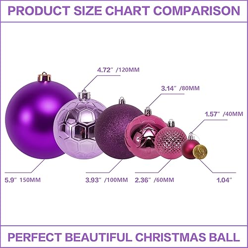 Miniatura 2 de SY Super Bang Adornos de Navidad extra grandes de 5.91" (150 mm) juego de bolas gigantes decoraciones inastillables para festividades fiestas Acción