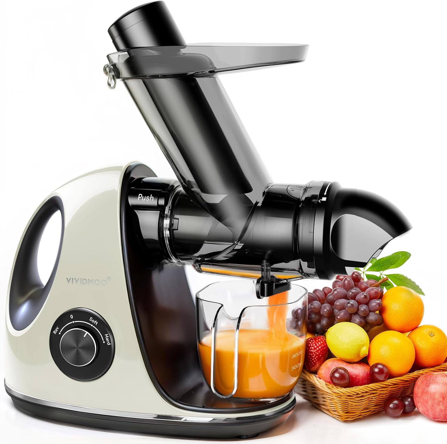 Juicer Machines, Vividmoo Masticating Juicer machines with 3Inch Wide Chute, 2