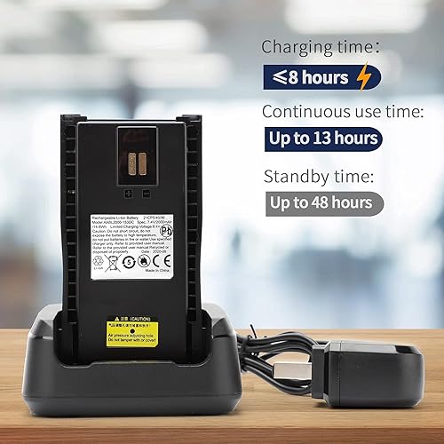 Miniatura 4 de Radios digitales y analógicas de dos vías  Connecom - Walkie talkies recargables de 4 W de alta potencia adecuados para comerciales construcción