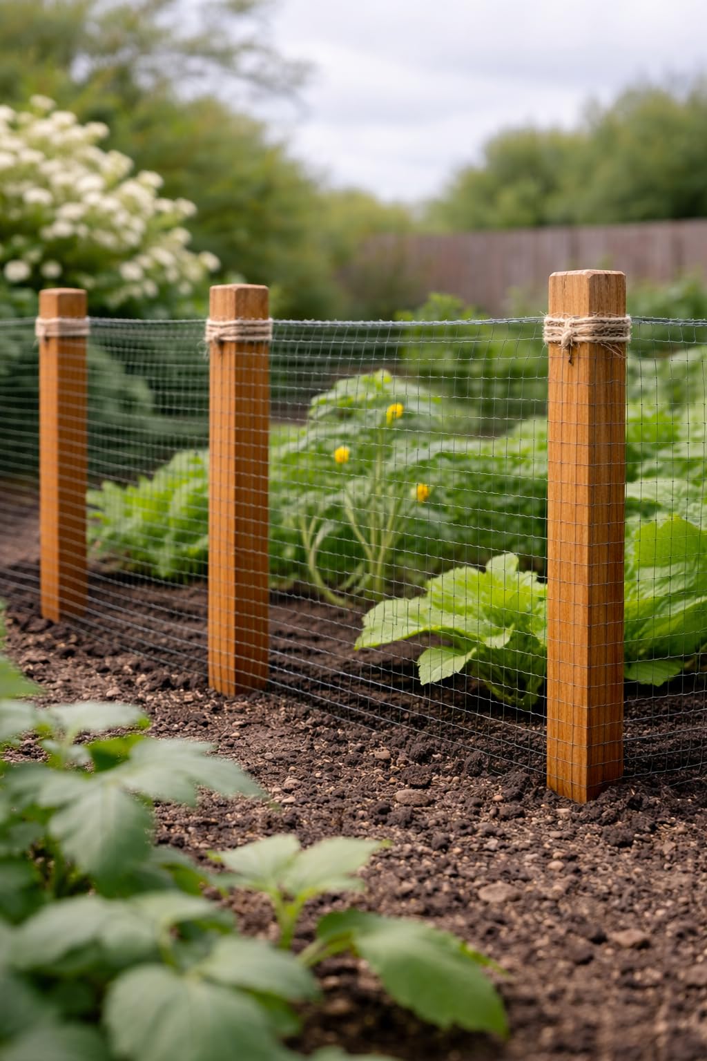 Piquets de jardin en bois d'acacia 30 cm - Lot de 25 supports de plantes en bois naturel pour jardinage extérieur